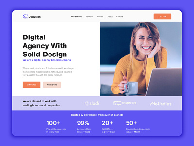 Digital agency header design digital agency header design landing page ui web design