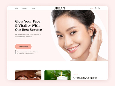 beauty shop (spa) header header landing page spa header ui web design