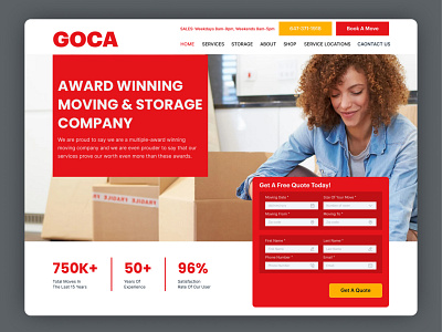 Moving company header header landing page moving moving company landing ui web design web ui