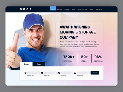 moving company header header landing page landingpage moving company ui web design