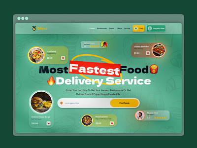 food delivery service web header food delivery service header restaurant ui web design web header