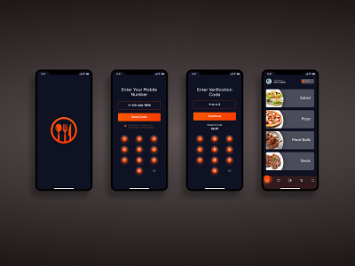 Restaurant app screen design