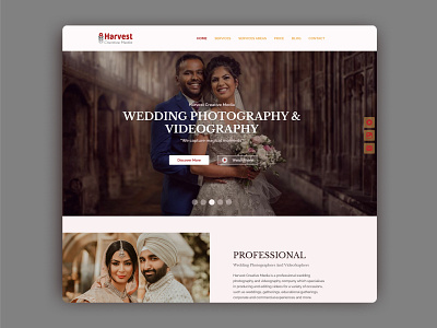 wedding photography landing page header