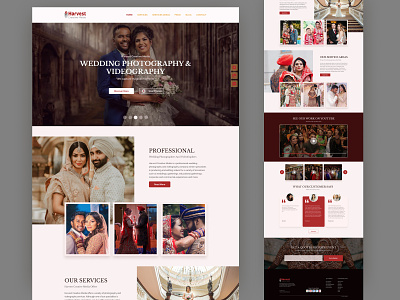 landing page for wedding photography event photography landign page photography service ui wedding service