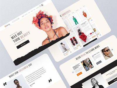 website landing page design for women's products