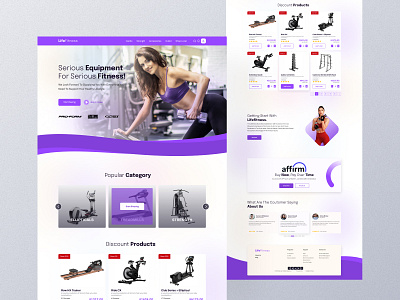 fitness landing page fitness gym header landing page ui