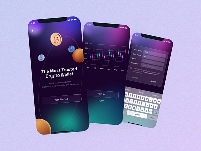 Crypto app onboarding app design crypto app onboarding screen ui