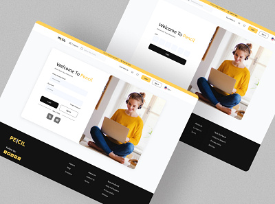 login pages for "pencil" case study e learning login page pencil product design ui