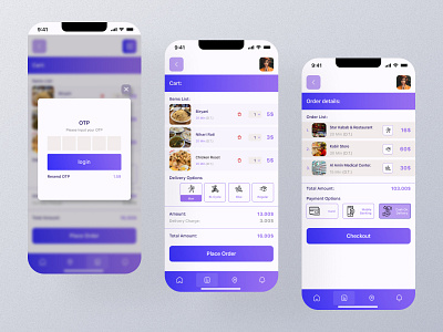 "Get first" hyperlocal delivery app UI design