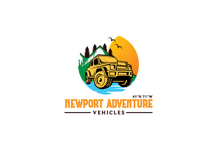 newport adventure logo branding design flat icon illustration logo