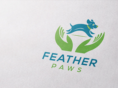 feather paws logo branding design flat icon illustration logo