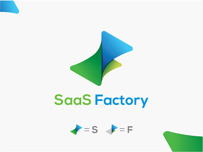 SaaS Factory branding design flat icon illustration illustrator lettering logo minimal vector