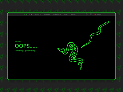 Daily UI #008 404 Error page for Razer