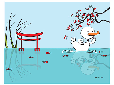 Zen Duck book cartoon childrens comic doodle illustration kid sketch