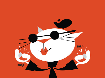 Beat Cat beat beatnik cartoon cat illustration snap vector