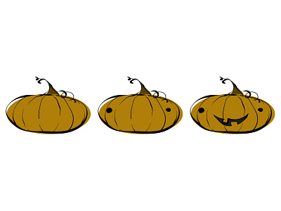 Step x Step draw halloween illustration jack-o-lantern pumpkin