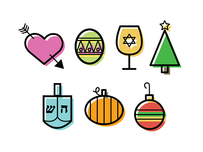 Holiday Icons adobe illustrator design holidays icons illustration vector