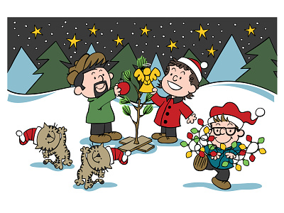 2019 Family Christmas Card cartoon christmas card illustration vector