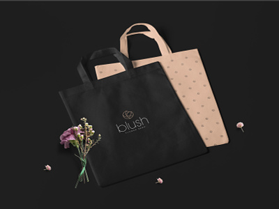 Blush flower shop branding design flower logo packagedesign packaging shop stationery tulip