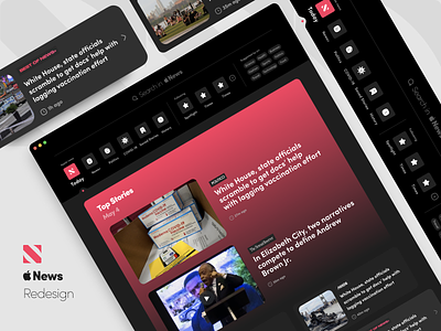 Apple news redesign apple news news app night mode ui ui design ui kit ux ux design website design