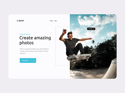 Danef - Landing Page app branding clean creative flat minimal minimalist modern photography ui ux vector web web design website