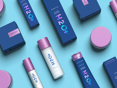 H2O+ Sensitive Skin Packaging beauty beauty product beautyessentials blue branding cream deepsea design gradients metallics packagedesign packaging product sensitive skin skin skincare