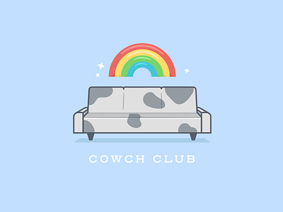 Cowch Club couch cow illustration partytime vector