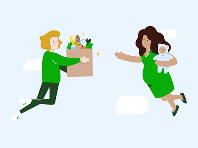 super mom super shopper brand groceries grocery delivery illustration illustration design instacart mom vector