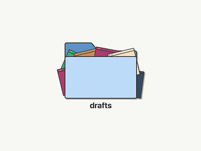 Drafts Folder Illsutration