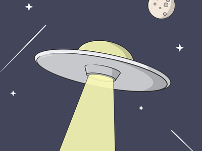 UFO Illustration design digital illustration flat design illustration illustrator instagram ovni planets side project space spaceship stars ufo vector art vector illustration