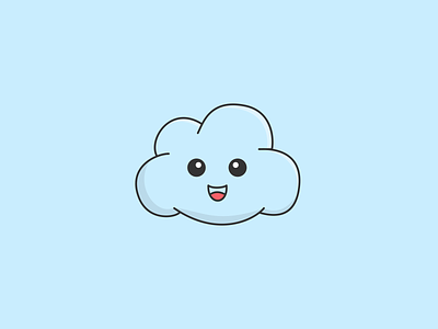 Kawaii Happy Cloud branding character cloud design figma flat design happy illustration instagram kawaii logo side project ui vector art vector illustration