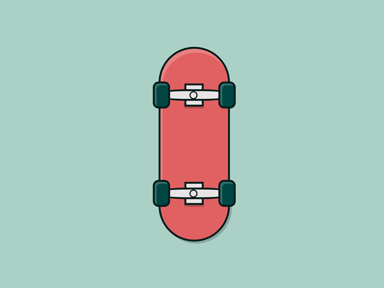 Skateboard - Pure CSS illustration by Julien Vier on Dribbble