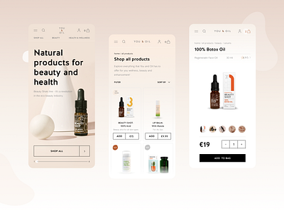 E-commerce website design for youandoil.eu beauty cart checkout ecommerce health landing mobile product listing product page ui ux web