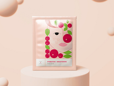 You & Oil package design 3d beauty blender face mask illustration package package design pink vector