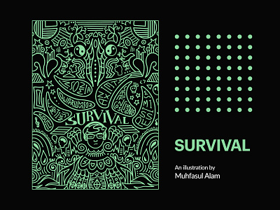 Survival - Doodle | Re-upload anxiety anxious conscious depression design doodle emptiness fuck green guilt illustration insomnia life mystery pessimism sad sadness scribble self consciousness story
