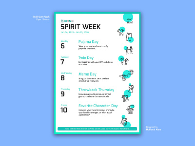 Spirit Week bronxsoftware decade design event exo green high school line photoshop poster posters print print design schedule school simple spirit typography week winter