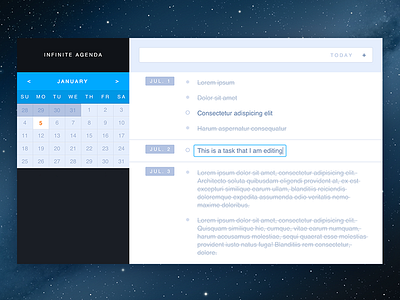 Infinite Agenda calendar