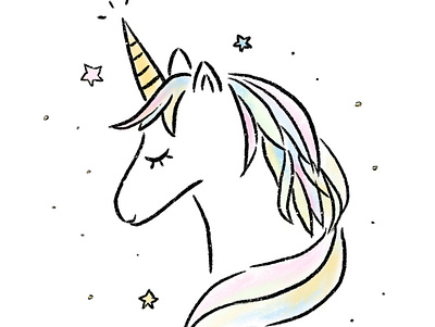 UnicornDream hand drawing illustration procreate