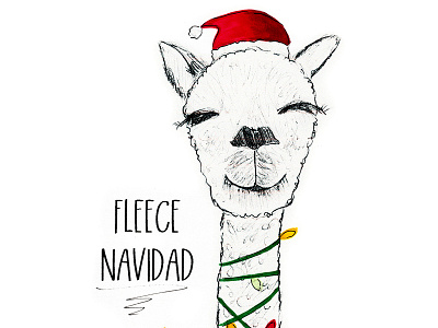 Fleece Navidad copic marker feliz navidad hand drawing illustration merrychristmas