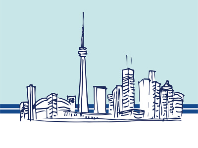 The 6ix architecture blue canda cityscape cn tower downtown drawing handdrawn sketch skyline toronto waterfront