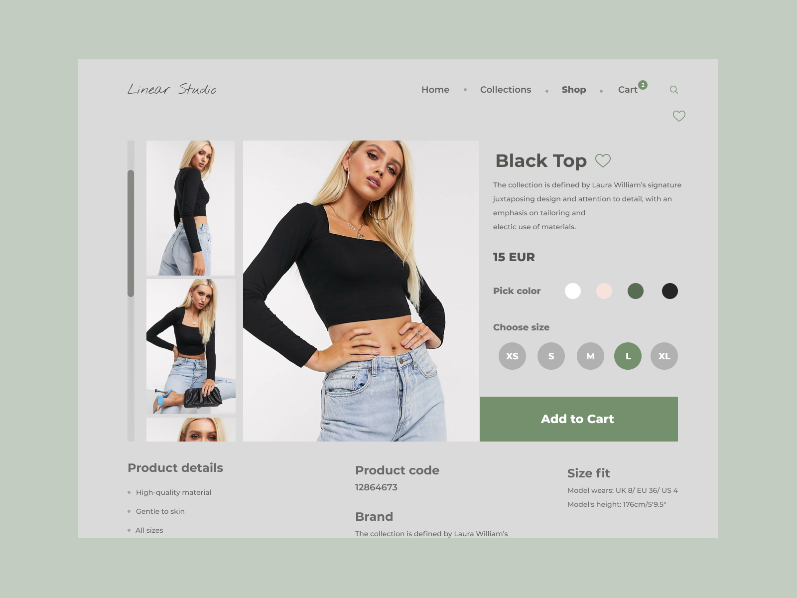 Product Page by Alyona Klepko on Dribbble