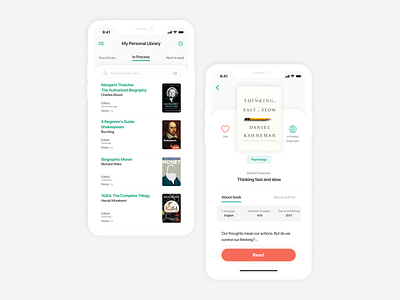 Mobile app / Online library / Read books app book design library mobile ui ux