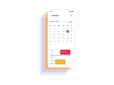 Calendar Screen / Mobile App