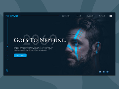 Goes To Neptune - Landing Page app design designer designs desktop graphic design illustration indonesia landing page landing page concept logo outer space outerspace ui ui design ui kit uidesign uiux web web design