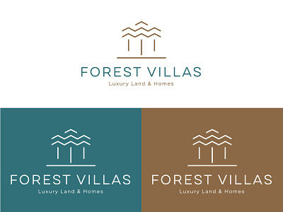 Forest Villas Logo branding brown design green logo logotype luxury logo tree typography villa