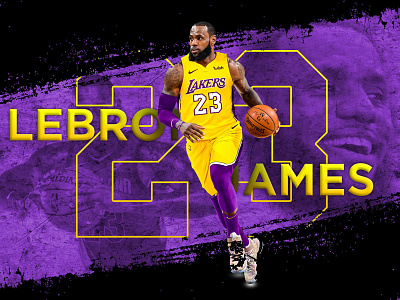Lebron James Poster (Lakers) animation art basketball brand branding clean design identity illustration illustrator lakers lebron james lettering nba photoshop poster sketch typography vector website
