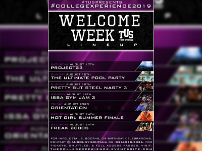 TUS Welcome Week Flyer