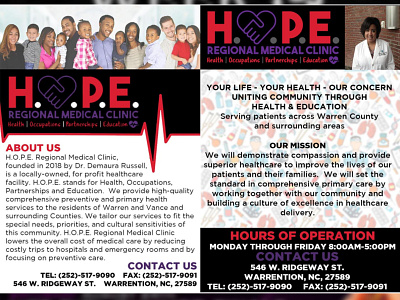 Hope Medical Flyers art branding community community service design event hospital identity illustration illustrator logo medical photoshop promo promotion sketch