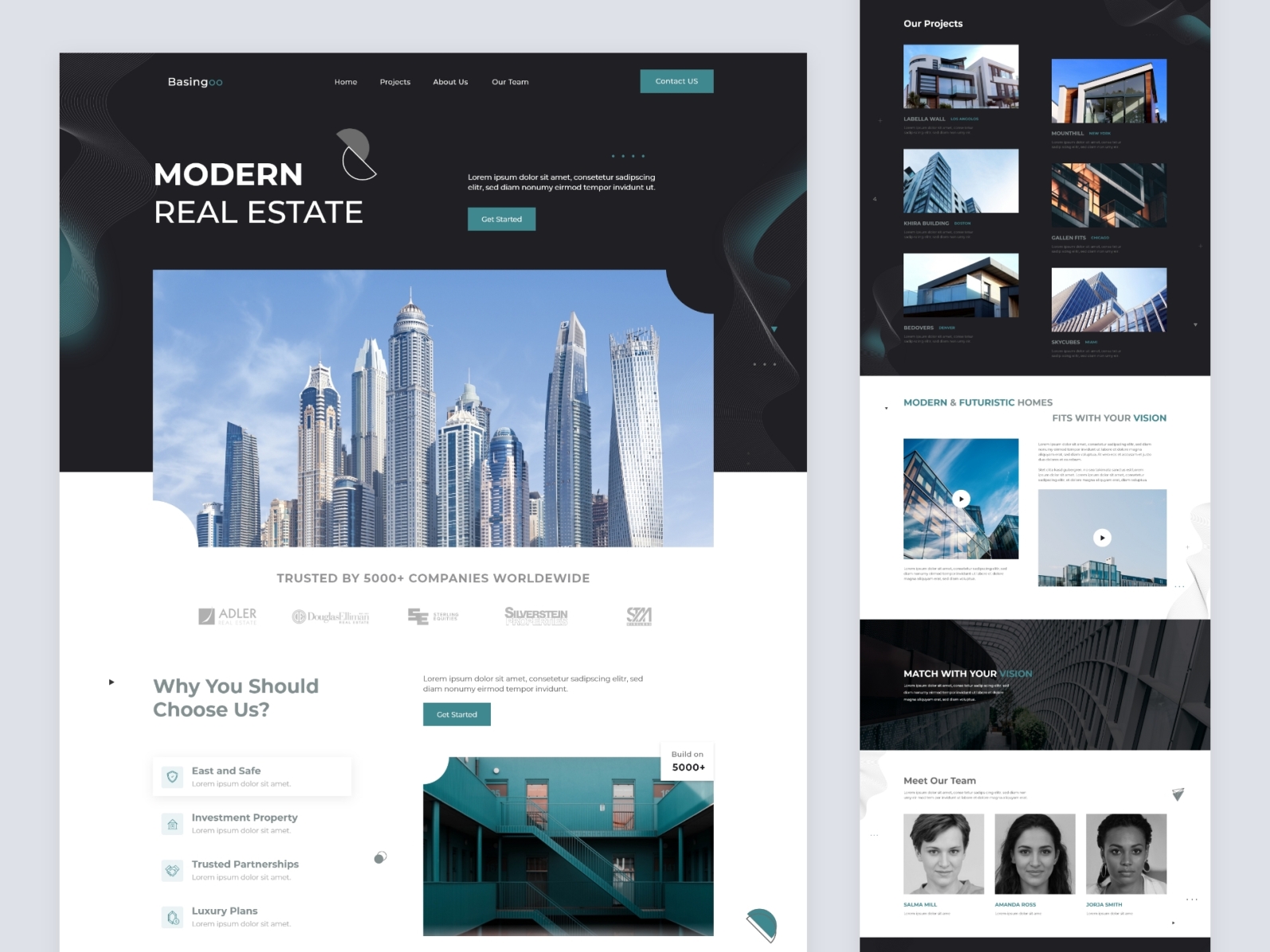 Real Estate Company Landing Page Design Concept by Hamza Kaouim on Dribbble