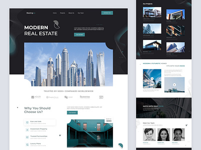 Real Estate Company Landing Page Design Concept architecture building construction engineering futuristic landing page house property property management real estate real estate agency real estate branding real estate company real estate inspiration real estate landing page real estate website ui